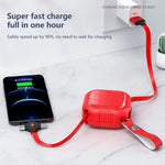 3-in-1 USB to 8핀 + 마이크로 USB + USB-C / Type-C 텔레스코픽 충전 케이블, 휴대폰 홀더 포함