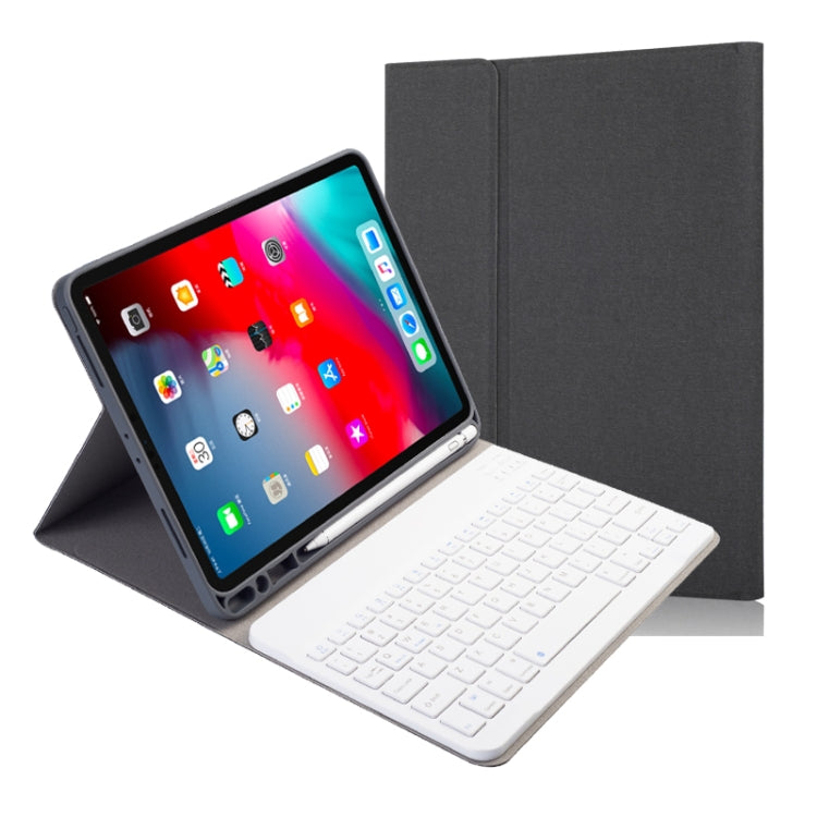 천 질감 분리형 자석 블루투스 키보드 가로 플립 가죽 케이스 iPad Pro 11 2020 / 2018용 홀더 및 펜 슬롯 포함, RK11, RK11D 백라이트