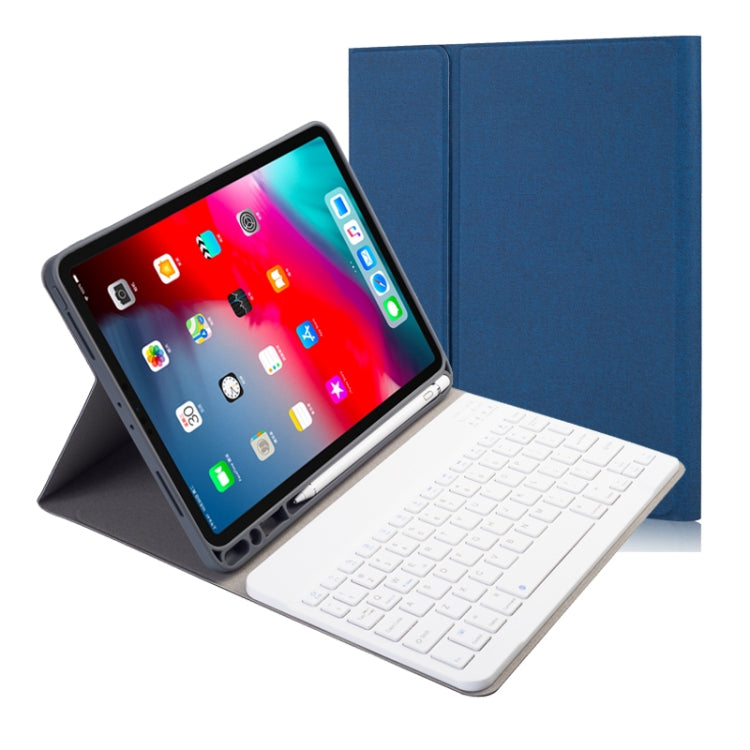 천 질감 분리형 자석 블루투스 키보드 가로 플립 가죽 케이스 iPad Pro 11 2020 / 2018용 홀더 및 펜 슬롯 포함, RK11, RK11D 백라이트