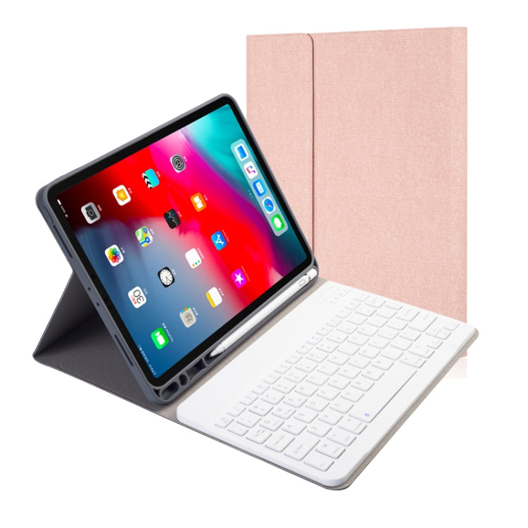 천 질감 분리형 자석 블루투스 키보드 가로 플립 가죽 케이스 iPad Pro 11 2020 / 2018용 홀더 및 펜 슬롯 포함, RK11, RK11D 백라이트
