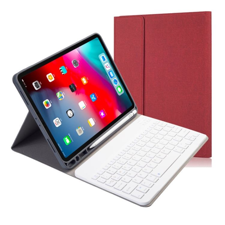 천 질감 분리형 자석 블루투스 키보드 가로 플립 가죽 케이스 iPad Pro 11 2020 / 2018용 홀더 및 펜 슬롯 포함, RK11, RK11D 백라이트