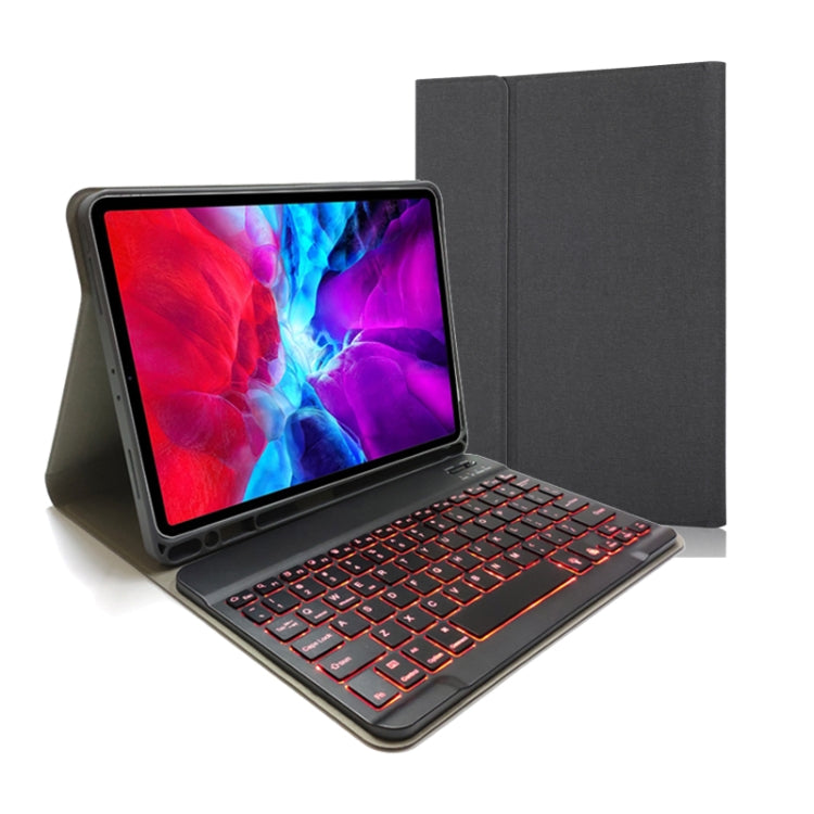 천 질감 분리형 자석 블루투스 키보드 가로 플립 가죽 케이스 iPad Pro 11 2020 / 2018용 홀더 및 펜 슬롯 포함, RK11, RK11D 백라이트