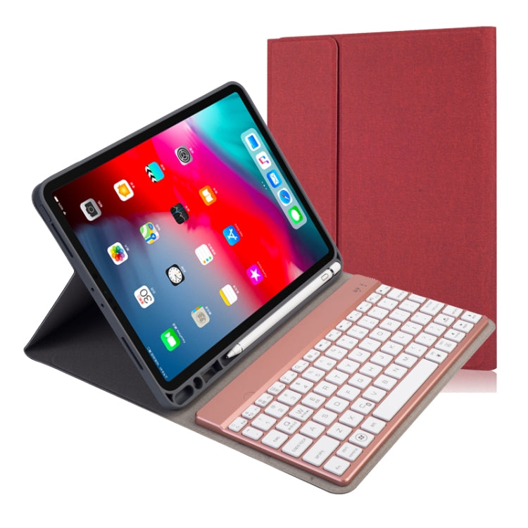 RK11A 백라이트 TPU 다중 색상 라이트 블루투스 키보드 가로 플립 가죽 케이스 iPad Pro 11 2020 / 2018용 홀더 및 펜 슬롯 포함