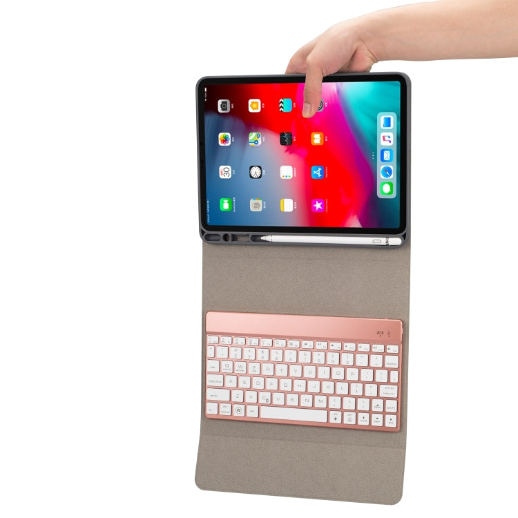 RK11A 백라이트 TPU 다중 색상 라이트 블루투스 키보드 가로 플립 가죽 케이스 iPad Pro 11 2020 / 2018용 홀더 및 펜 슬롯 포함