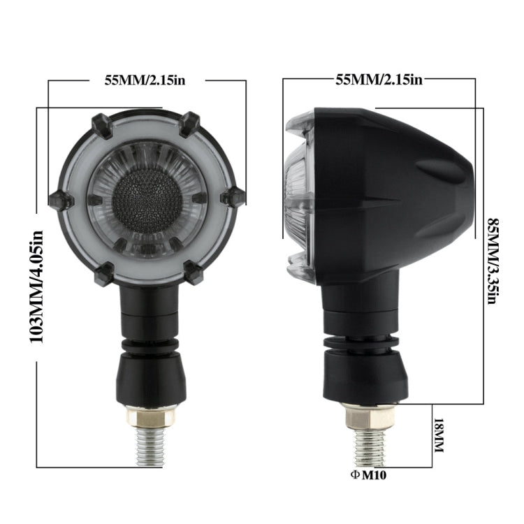 PE-ZSD-174 Motorcycle Flashing Rotation Mode LED Two-color Modified Round Turn Signal Light