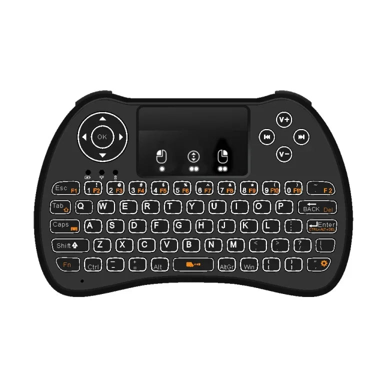 H9 2.4GHz 미니 무선 에어 마우스 QWERTY 키보드, 흰색 백라이트 및 터치패드 포함, PC 및 TV용, 흰색 백라이트 포함