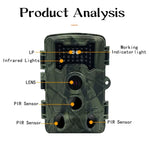 PR1000 2인치 LCD 화면 적외선 야간 투시 모션 야생동물 사냥 트레일 카메라, PR1000