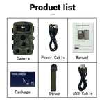 PR3000 2인치 LCD 화면 적외선 야간 투시 야생동물 사냥 트레일 카메라, PR3000