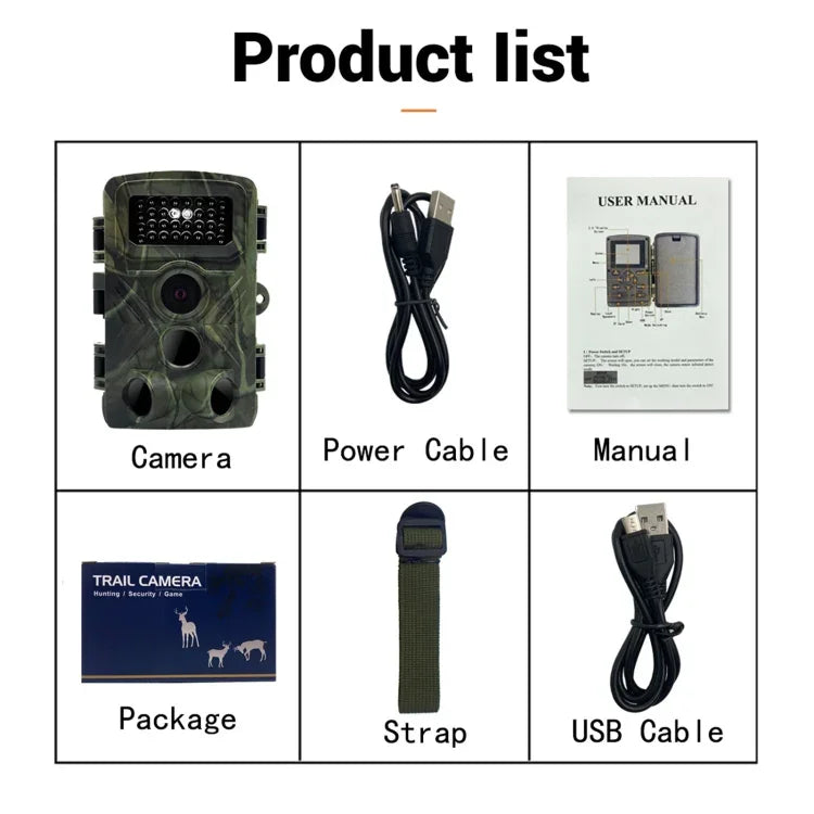 PR3000 2인치 LCD 화면 적외선 야간 투시 야생동물 사냥 트레일 카메라, PR3000