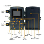 PR3000 2인치 LCD 화면 적외선 야간 투시 야생동물 사냥 트레일 카메라, PR3000