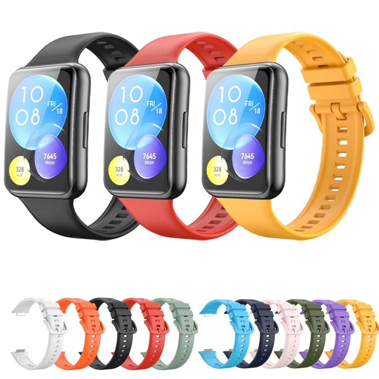 Solid Color Silicone Watch Band, For Huawei Watch Fit 2