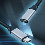 10Gbps USB-C / Type-C 수컷-암컷 충전 데이터 전송 연장 케이블, 25cm, 50cm, 1m, 2m