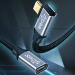 10Gbps USB-C / Type-C 암컷-수컷 엘보우 충전 데이터 전송 연장 케이블, 25cm, 50cm, 1m