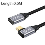 10Gbps USB-C / Type-C 암컷-수컷 엘보우 충전 데이터 전송 연장 케이블, 25cm, 50cm, 1m