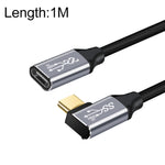 10Gbps USB-C / Type-C 암컷-수컷 엘보우 충전 데이터 전송 연장 케이블, 25cm, 50cm, 1m