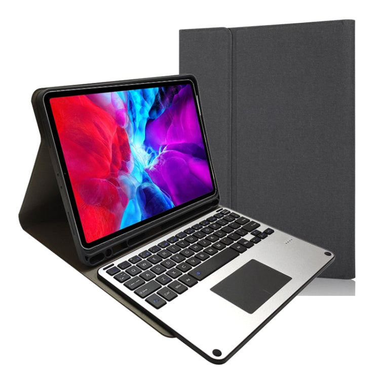 RK11L 알루미늄 합금 터치 블루투스 키보드 가로 플립 가죽 케이스 iPad Pro 11 2020 / 2018용 홀더 및 펜 슬롯 포함