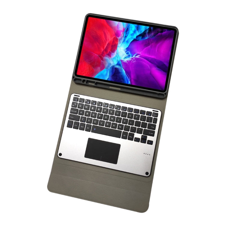RK11L 알루미늄 합금 터치 블루투스 키보드 가로 플립 가죽 케이스 iPad Pro 11 2020 / 2018용 홀더 및 펜 슬롯 포함
