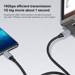 10Gbps USB-C / Type-C 암컷-수컷 엘보우 충전 데이터 전송 연장 케이블, 1.5m, 2m, 3m