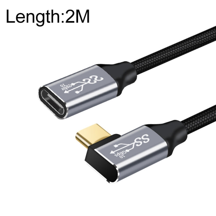 10Gbps USB-C / Type-C 암컷-수컷 엘보우 충전 데이터 전송 연장 케이블, 1.5m, 2m, 3m