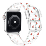 스퀘어 버클 투명 시계 밴드, Apple Watch 시리즈용, 7 41mm / 6&SE&5&4 40mm / 3&2&1 38mm, 7 45mm / 6&SE&5&4 44mm / 3&2&1 42mm