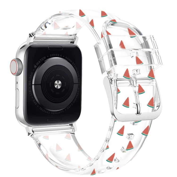 스퀘어 버클 투명 시계 밴드, Apple Watch 시리즈용, 7 41mm / 6&SE&5&4 40mm / 3&2&1 38mm, 7 45mm / 6&SE&5&4 44mm / 3&2&1 42mm