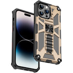 Armor Shockproof TPU + PC Magnetic Protective Phone Case with Holder, For iPhone 14, For iPhone 14 Pro, For iPhone 14 Pro Max, For iPhone 14 Plus
