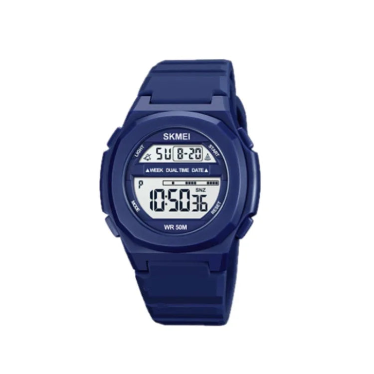 SKMEI 1821 Stainless Steel Buckle Silicone Strap Electronic Watch