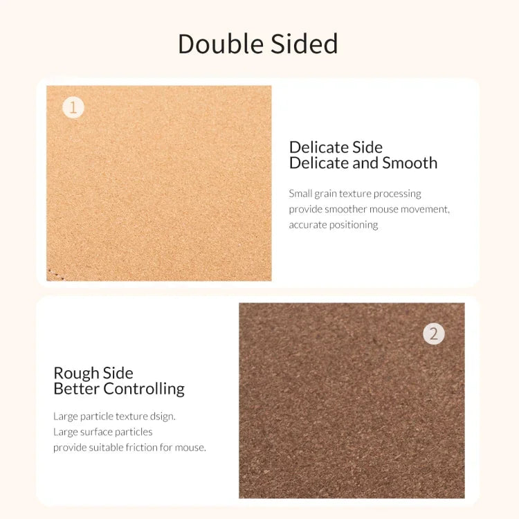 ORICO 양면 마우스 패드, 크기: 300x600mm, 코르크 + 커피, 코르크 + 핑크 PU, 코르크 + 그레이 PU