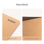 ORICO 양면 마우스 패드, 크기: 300x600mm, 코르크 + 커피, 코르크 + 핑크 PU, 코르크 + 그레이 PU