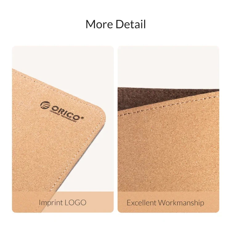 ORICO 양면 마우스 패드, 크기: 300x600mm, 코르크 + 커피, 코르크 + 핑크 PU, 코르크 + 그레이 PU