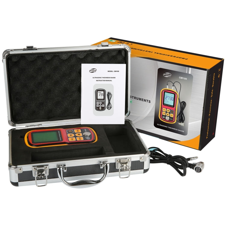 BENETECH GM-100 초음파 두께 측정기 테스터 게이지 속도 1.2~225mm, GM-100(알루미늄 박스 버전)