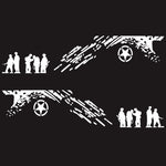 2 PCS/Set D-123 Soldiers Pattern Car Modified Decorative Sticker, D-123