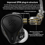 KZ-ZEX PRO 정전기 코일 아이언 하이브리드 인이어 헤드폰, 마이크 포함, 미포함
