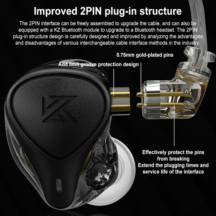 KZ-ZEX PRO 정전기 코일 아이언 하이브리드 인이어 헤드폰, 마이크 포함, 미포함