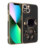 Plating Astronaut Holder Phone Case, For iPhone 13 Pro Max, For iPhone 13 Pro, For iPhone 13, For iPhone 13 mini, For iPhone 12 Pro Max