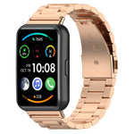 For Huawei Watch Fit 2 Three-bead Metal Stainless Steel Watch Band