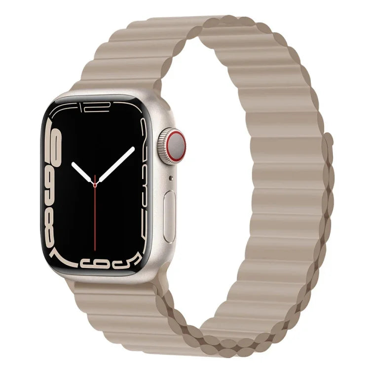 Silicone Magnet Watch Band For Apple Watch Series, 7 45mm / 6&SE&5&4 44mm / 3&2&1 42mm, 7 41mm / 6&SE&5&4 40mm / 3&2&1 38mm