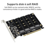 PH44 NVME 4 Disk Array Card PCI-E Signal Split Array Card