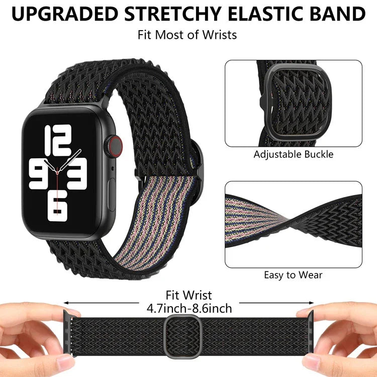 웨이브 나일론 시계줄, 애플 워치 시리즈용, 7 45mm / 6&SE&5&4 44mm / 3&2&1 42mm, 7 41mm / 6&SE&5&4 40mm / 3&2&1 38mm