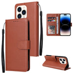Multifunctional Horizontal Flip Leather Case with Three Card Slot, For iPhone 14, For iPhone 14 Plus, For iPhone 14 Pro, For iPhone 14 Pro Max