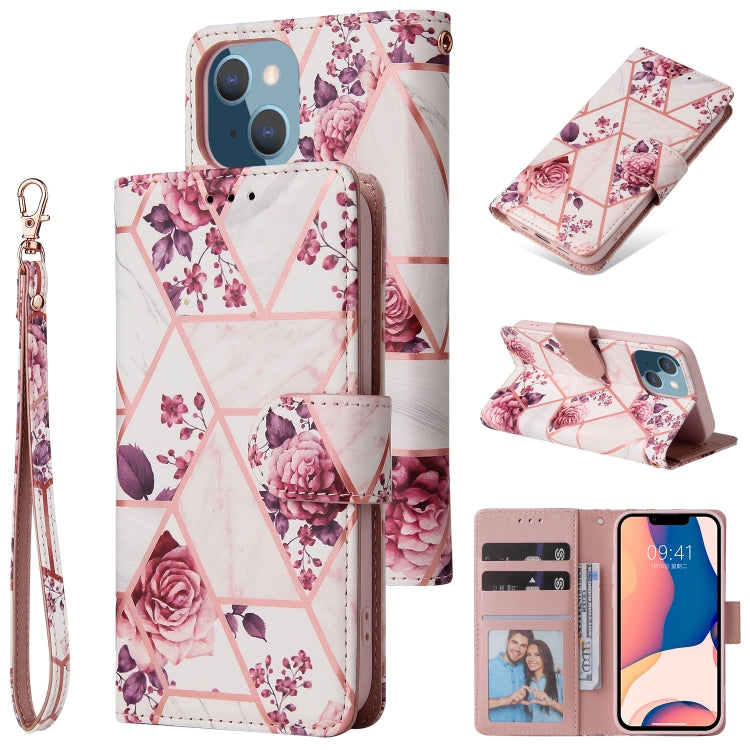 Marble Bronzing Stitching Horizontal Flip PU Leather Case, For iPhone 14, For iPhone 14 Plus, For iPhone 14 Pro, For iPhone 14 Pro Max