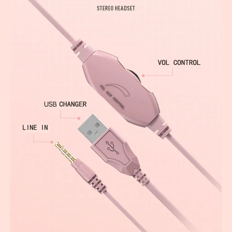 Y20 LED 베이스 스테레오 PC 유선 게이밍 헤드셋 마이크 포함