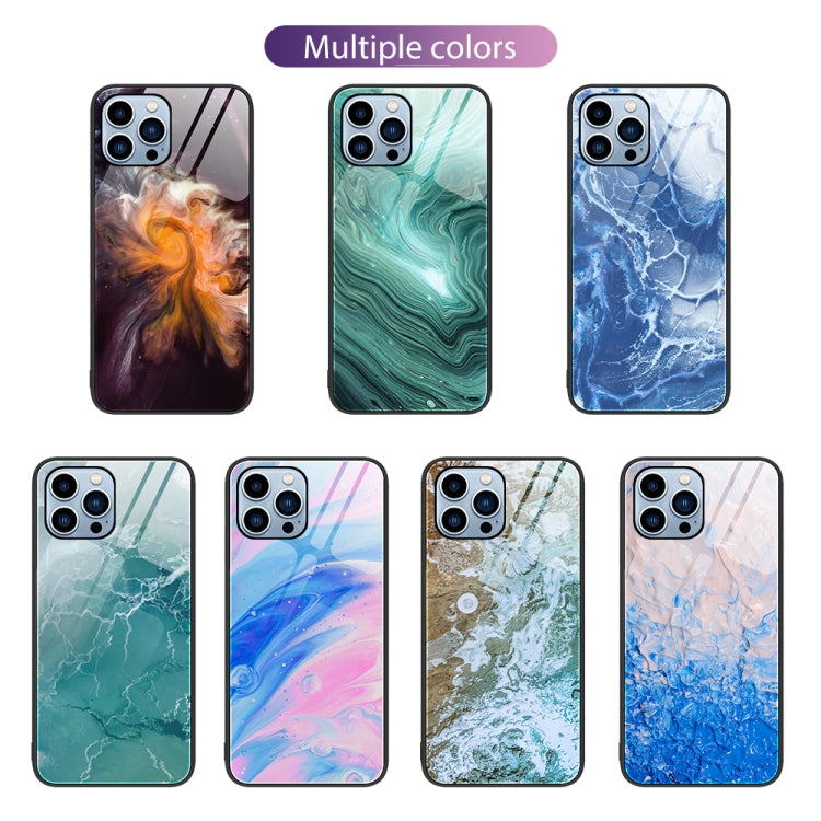 Marble Pattern Glass Protective Phone Case, For iPhone 13 Pro Max, For iPhone 13 Pro, For iPhone 13, For iPhone 14 Plus, For iPhone 14 Pro Max, For iPhone 14 Pro