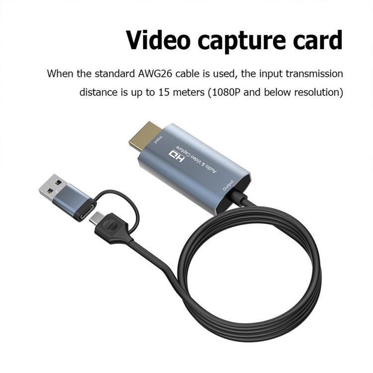 Z36 HDMI/M to USB-Type C/M HD 비디오 캡처 카드, 길이: 2m, Z36