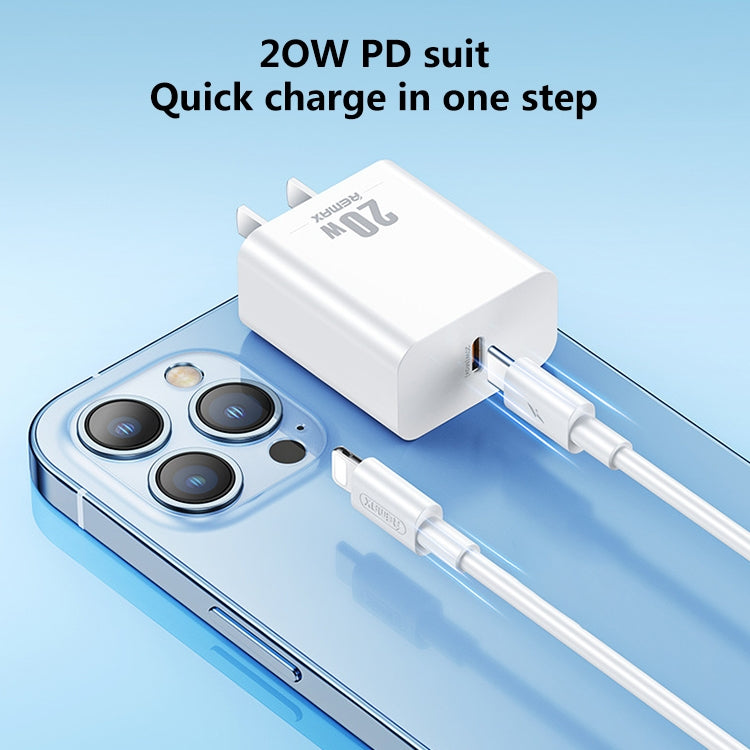 REMAX RP-U5 익스트림 2 시리즈 20W PD 충전기 + 1m USB-C / 타입-C to 8핀 고속 충전 데이터 케이블 세트, CN 플러그, EU 플러그, US 플러그