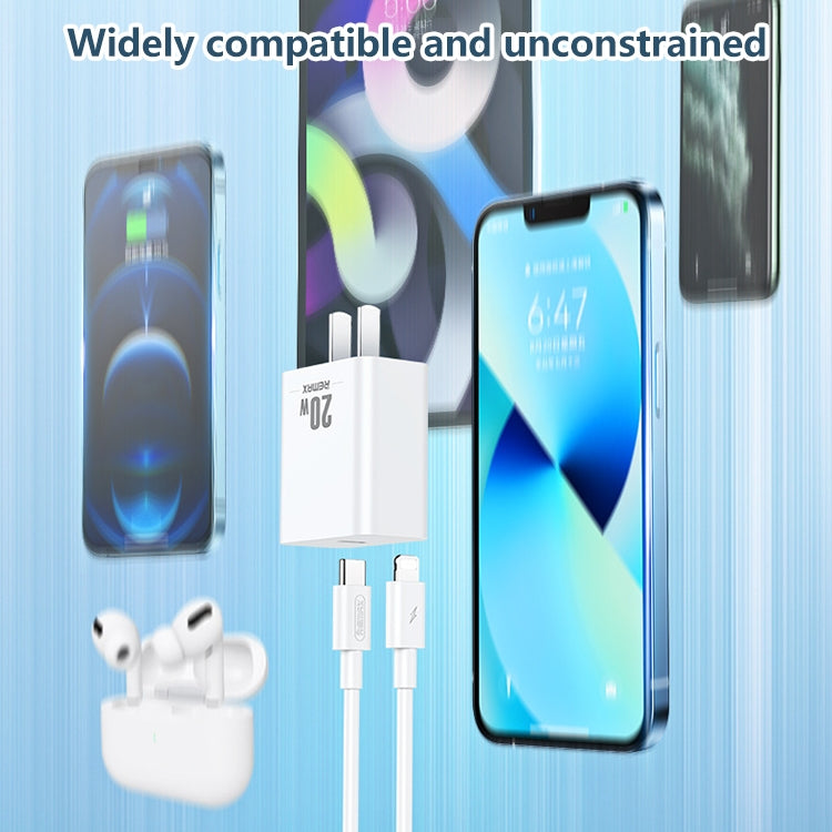 REMAX RP-U5 익스트림 2 시리즈 20W PD 충전기 + 1m USB-C / 타입-C to 8핀 고속 충전 데이터 케이블 세트, CN 플러그, EU 플러그, US 플러그