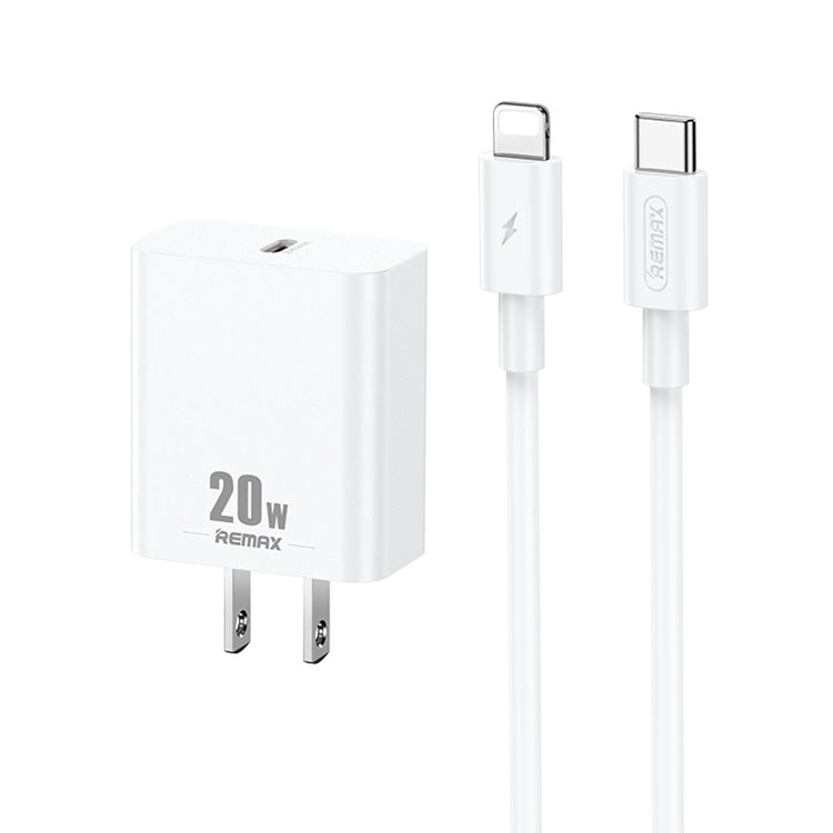 REMAX RP-U5 익스트림 2 시리즈 20W PD 충전기 + 1m USB-C / 타입-C to 8핀 고속 충전 데이터 케이블 세트, CN 플러그, EU 플러그, US 플러그