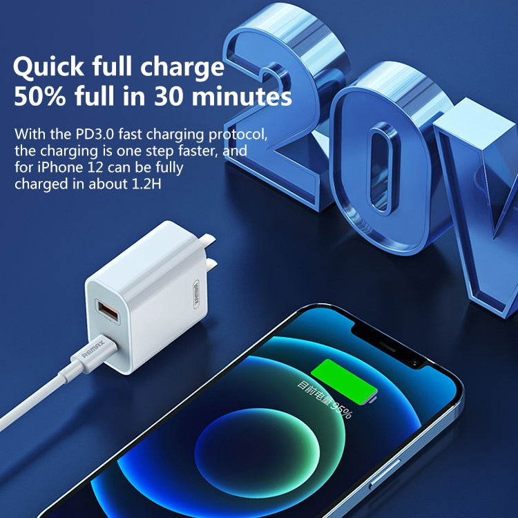 REMAX RP-U68 스피디 시리즈 20W USB+USB-C/타입-C 인터페이스 고속 충전기, CN 플러그, EU 플러그, UK 플러그, US 플러그