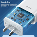 REMAX RP-U79 스피드 시리즈 20W USB-C/타입-C 다중 호환 고속 충전기, CN 플러그, EU 플러그, UK 플러그