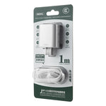 REMAX RP-U35 제인 시리즈 2.1A 듀얼 USB 포트 고속 충전기 세트, 8핀, 마이크로 USB, USB-C/Type-C